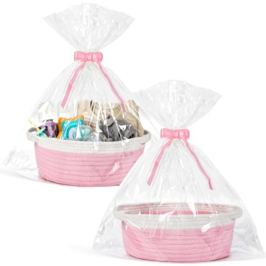 Baby Nursery Bags - 2 Pack Small Woven Basket with
