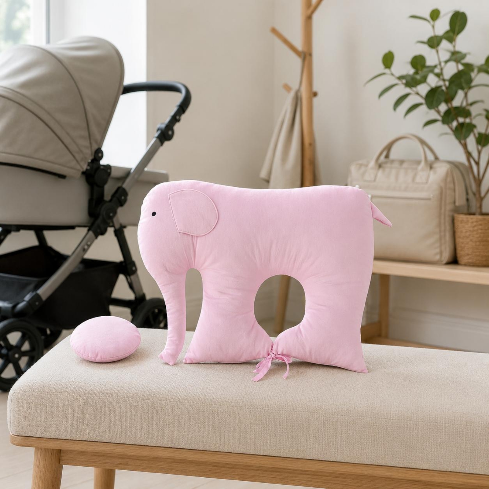 Baby Nursery Nurse - Elephant Baby Pillow Removable Cover Stuffed