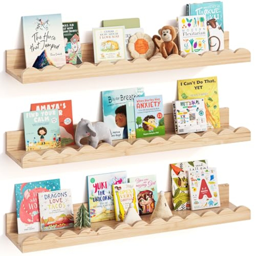 Baby Nursery Shelves - Nursery Book Shelves, Set of 3,