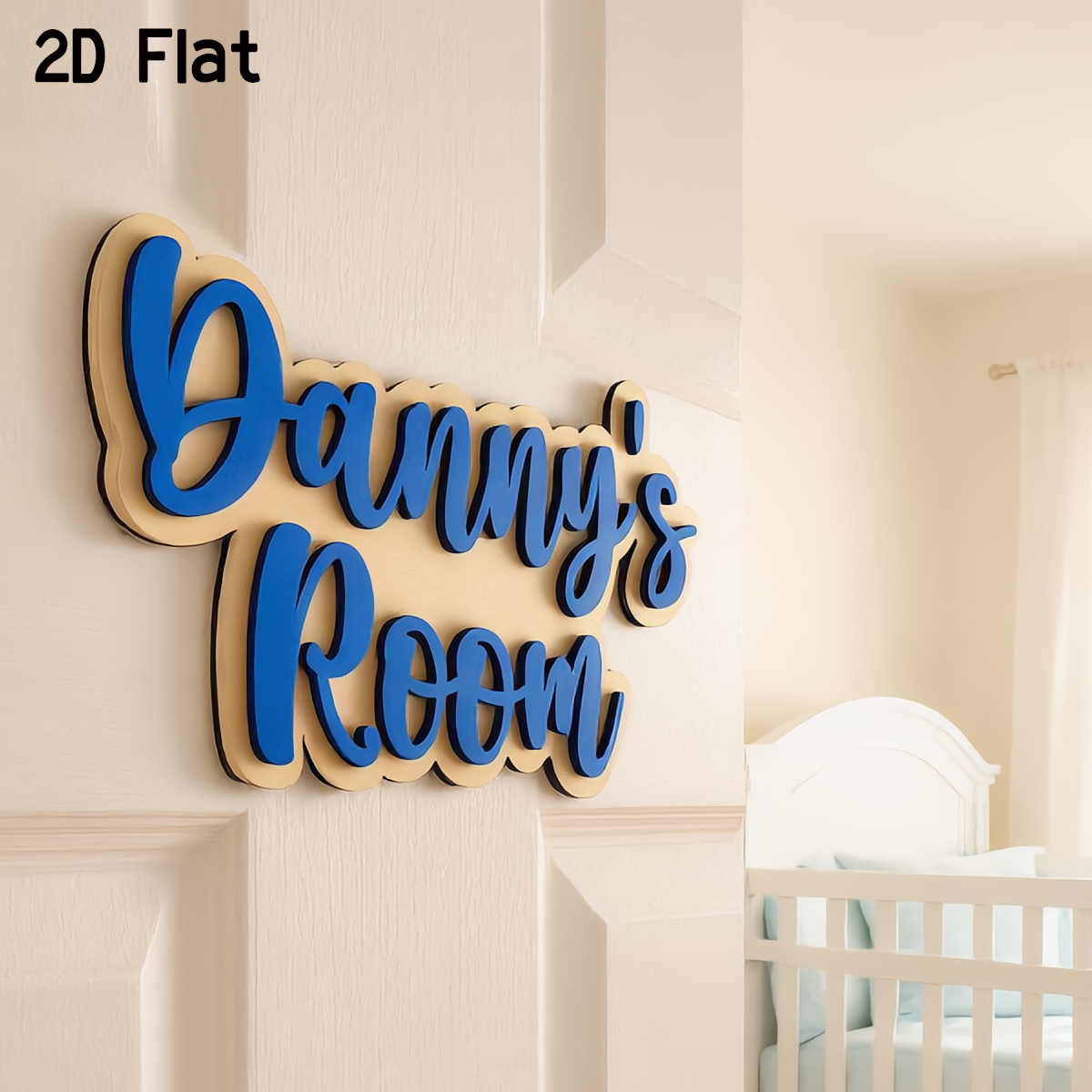 Baby Nursery Usa - 1Pc Cutom Blue Wooden Acrylic Door