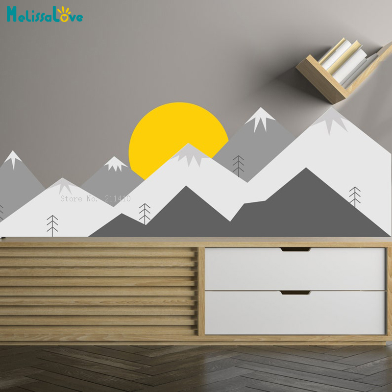 Baby Nursery Themes Boy - Colorful Mountains Wall Decals Vinyl Home