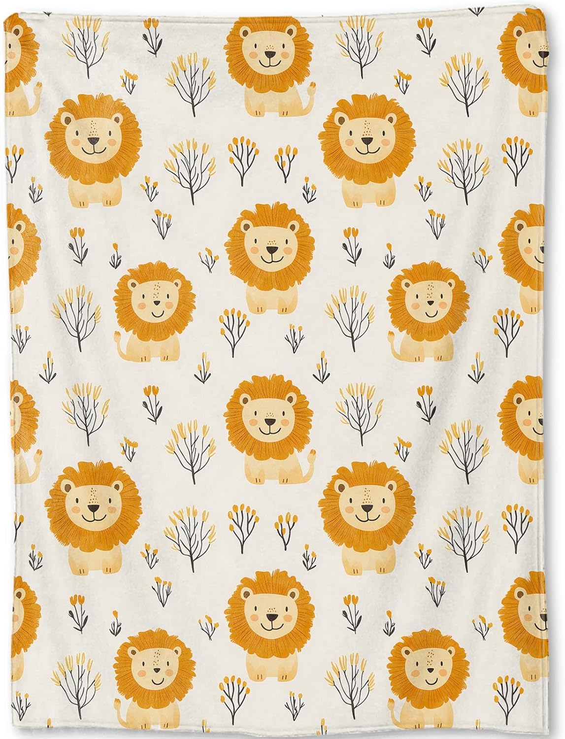 Baby Nursery Jungle Animals - Ultra Soft Plush Lion Pattern Throw