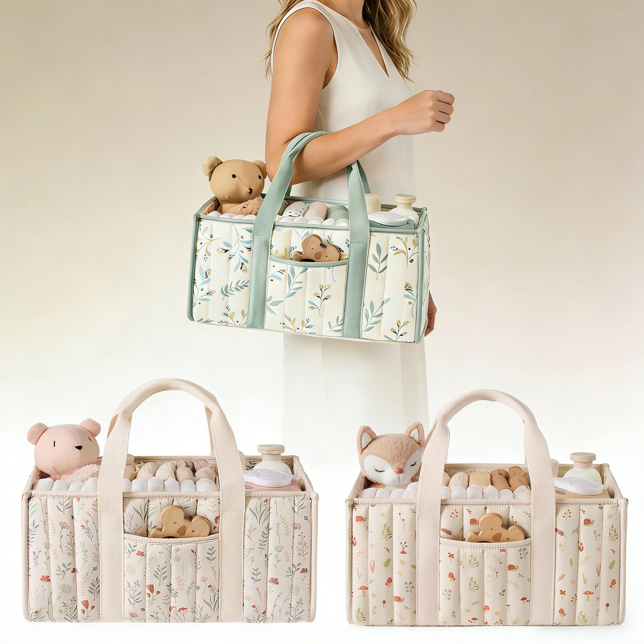Baby Nursery Bags - Diaper Caddy Organizer, Stylish Nursery Storage