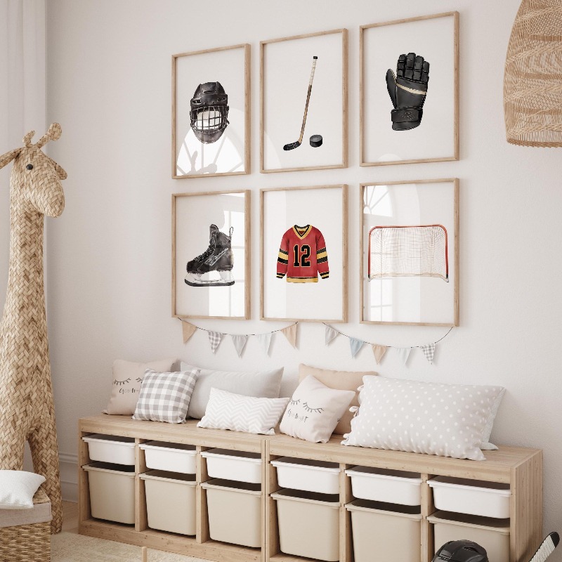 Baby Nursery Themes Boy - Ice Hockey Nursery Wall Art Minimalist