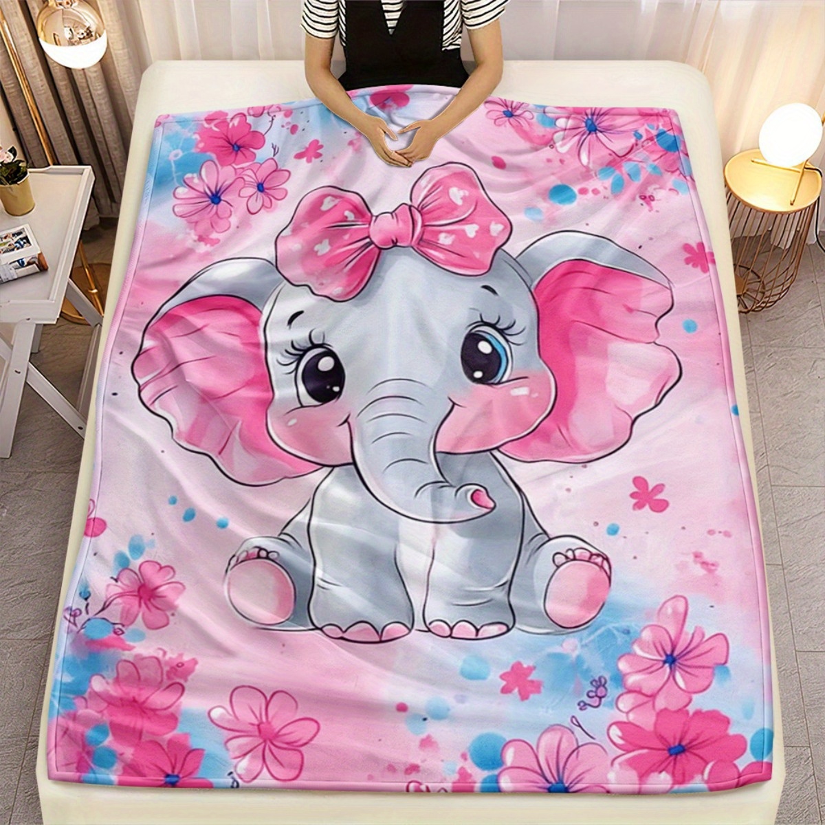 Baby Nursery Themes Girl - 1pc Cute Pink Elephant with Bow