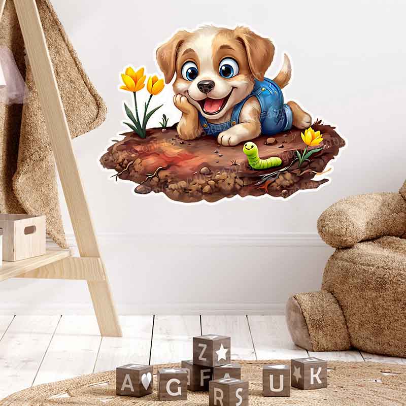 Woodland Baby in Garden Mural  – обзор и цена Baby Nursery Mural Wallpaper