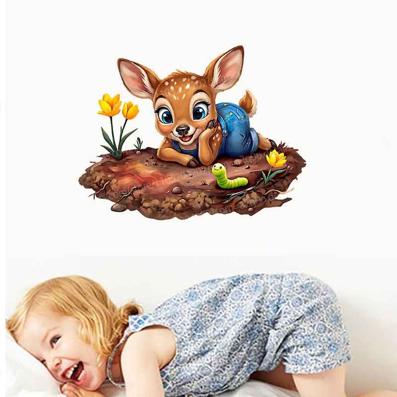 Woodland Baby in Garden Mural  – обзор и цена Baby Nursery Mural Wallpaper