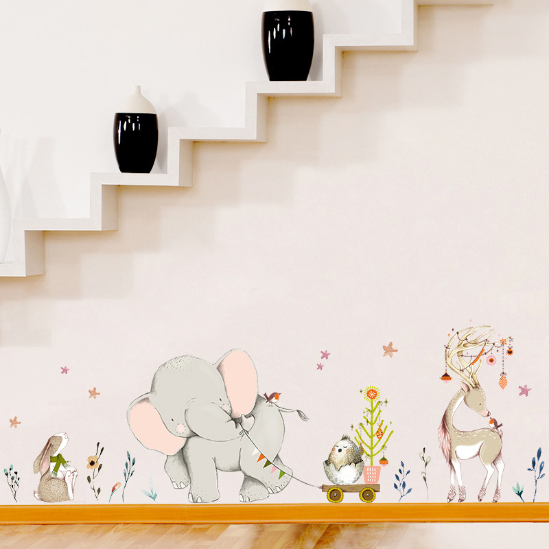 Happy Baby Elephant Bunny Wall – обзор и цена Baby Nursery Mural Wallpaper