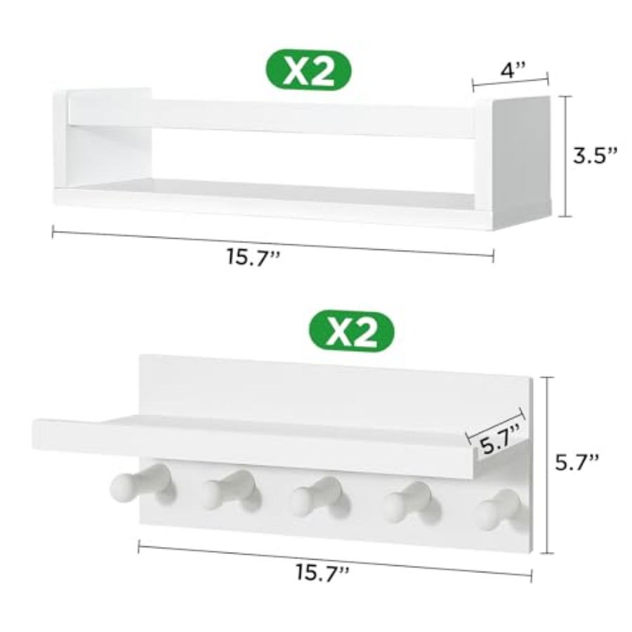 Set of Four Floating Book Shel – обзор и цена Baby Nursery Shelves
