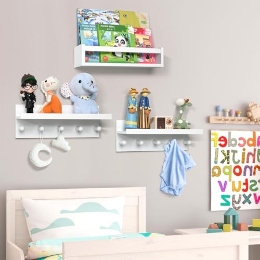 Set of Four Floating Book Shel – обзор и цена Baby Nursery Shelves