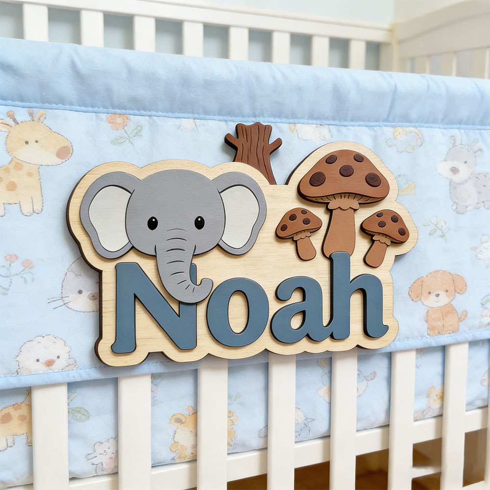 Customizable Cartoon Elephant  – обзор и цена Baby Nursery Themes Girl