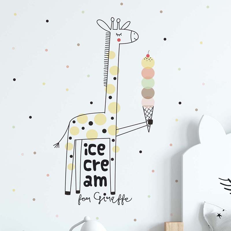 Cartoon Ice Cream Giraffe Wall – обзор и цена Baby Nursery Mural Wallpaper