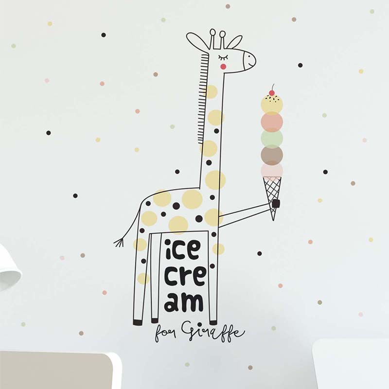 Cartoon Ice Cream Giraffe Wall – обзор и цена Baby Nursery Mural Wallpaper