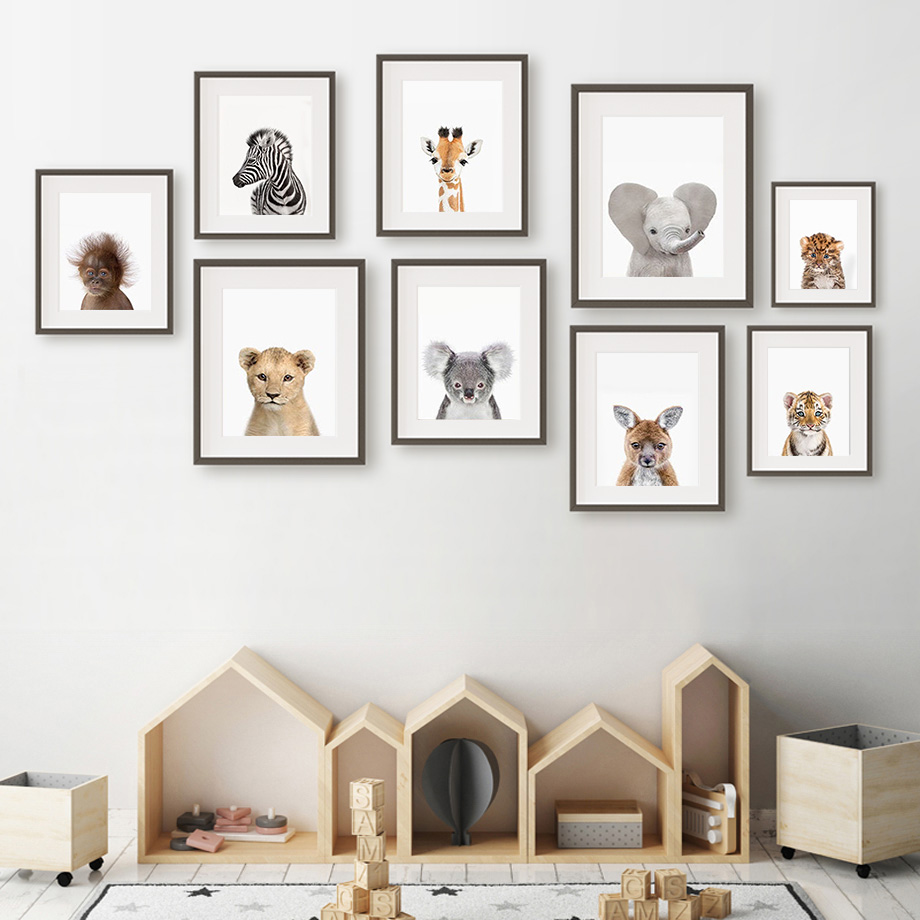 Baby Animal Nursery Wall Art P – обзор и цена Baby Nursery Jungle Animals