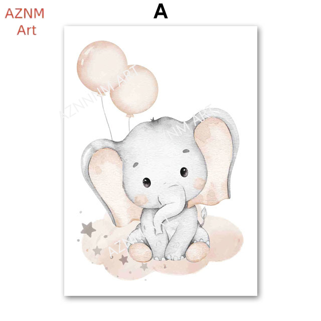 Elephant Balloon Rainbow Moon  – обзор и цена Baby Nursery Art