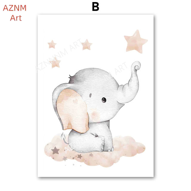 Elephant Balloon Rainbow Moon  – обзор и цена Baby Nursery Art
