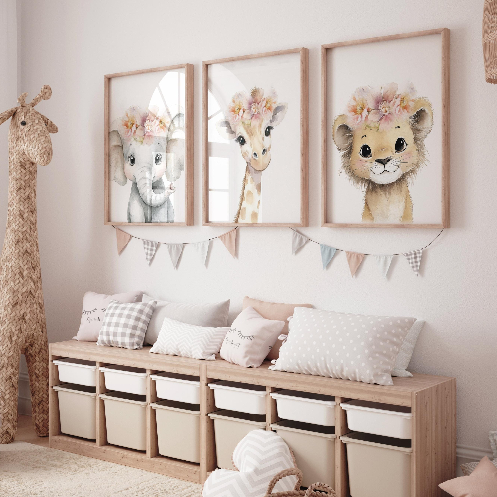 Baby Girl Nursery Wall Art Set – обзор и цена Baby Nursery Elephant