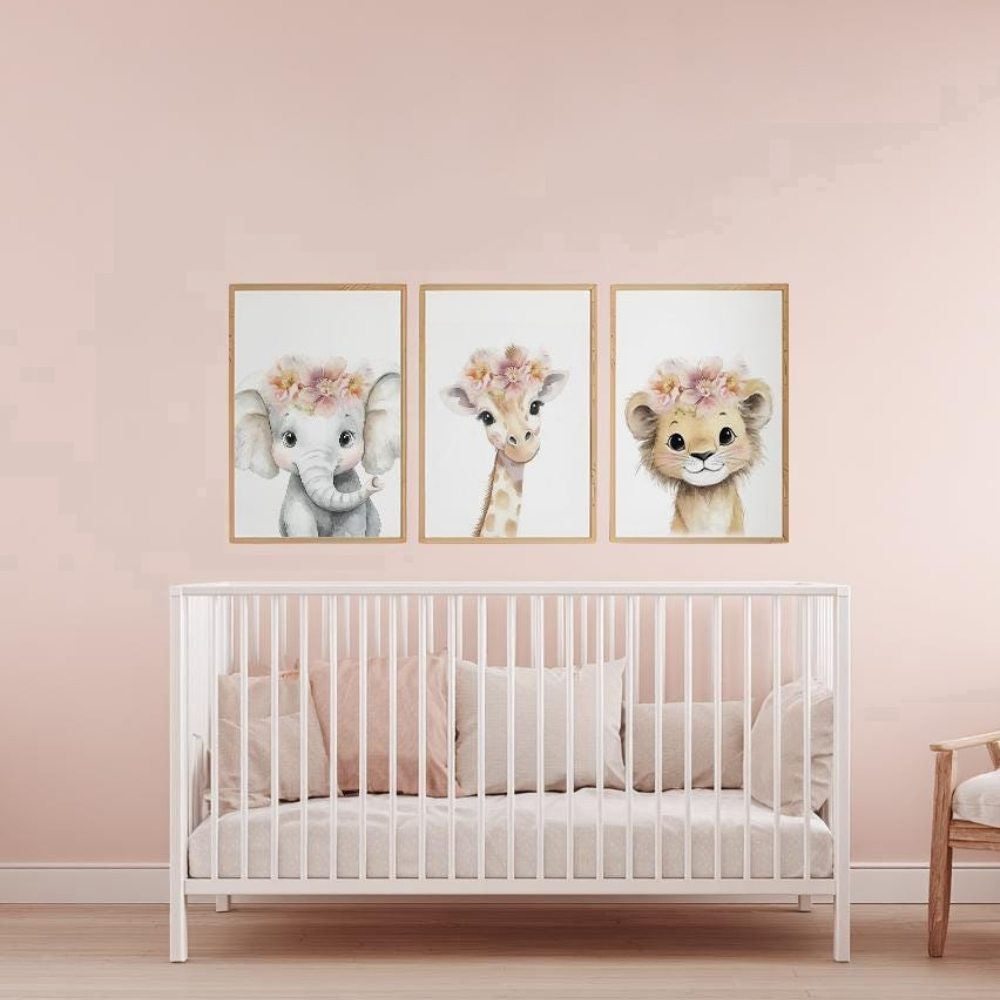Baby Girl Nursery Wall Art Set – обзор и цена Baby Nursery Elephant