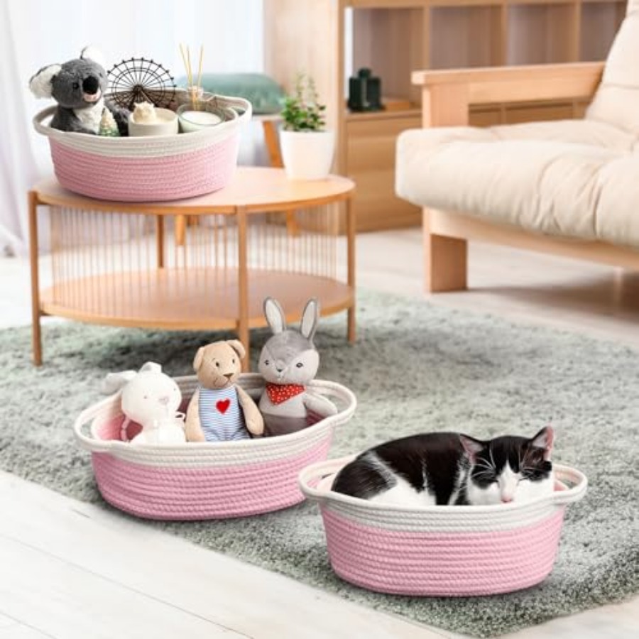2 Pack Small Woven Basket with – обзор и цена Baby Nursery Bags