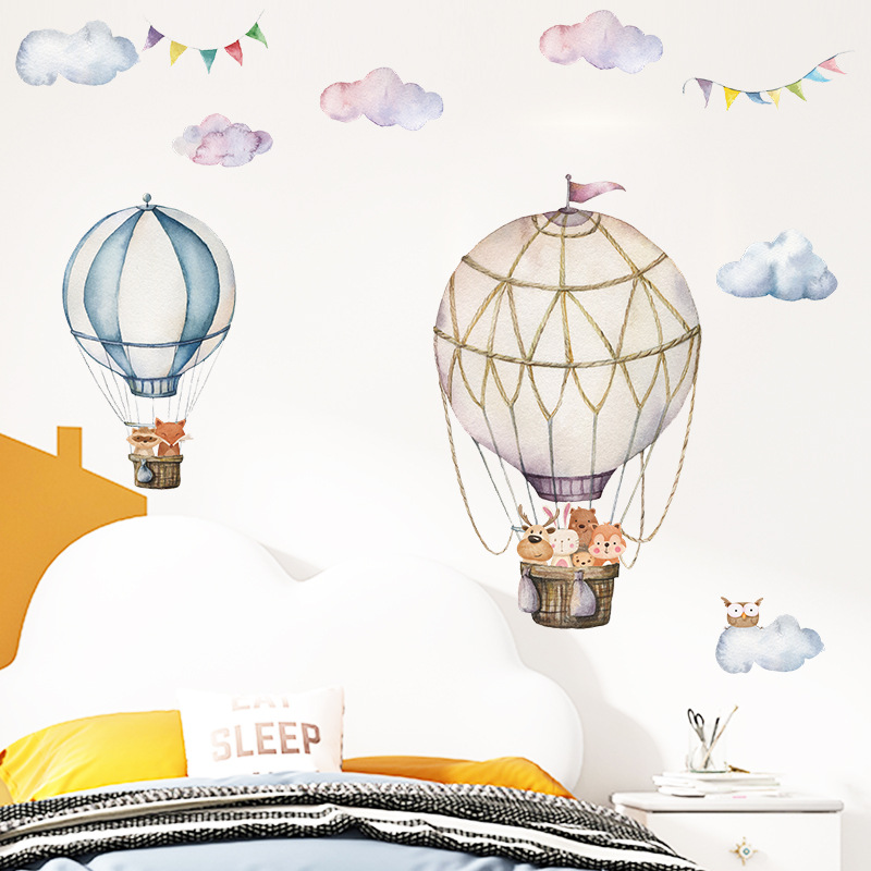 Cartoon Animal Hot Air Balloon – обзор и цена Baby Nursery Mural Wallpaper