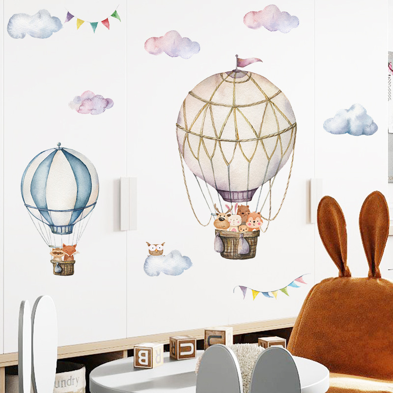 Cartoon Animal Hot Air Balloon – обзор и цена Baby Nursery Mural Wallpaper