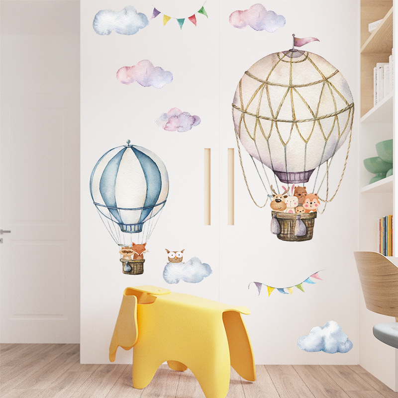 Cartoon Animal Hot Air Balloon – обзор и цена Baby Nursery Mural Wallpaper