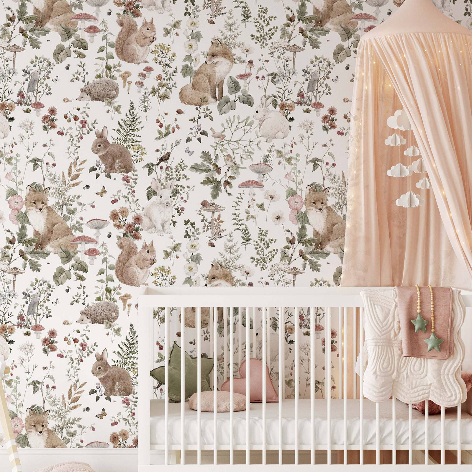 Forest Babies MuraL, Boys Nurs – обзор и цена Baby Nursery Mural Wallpaper
