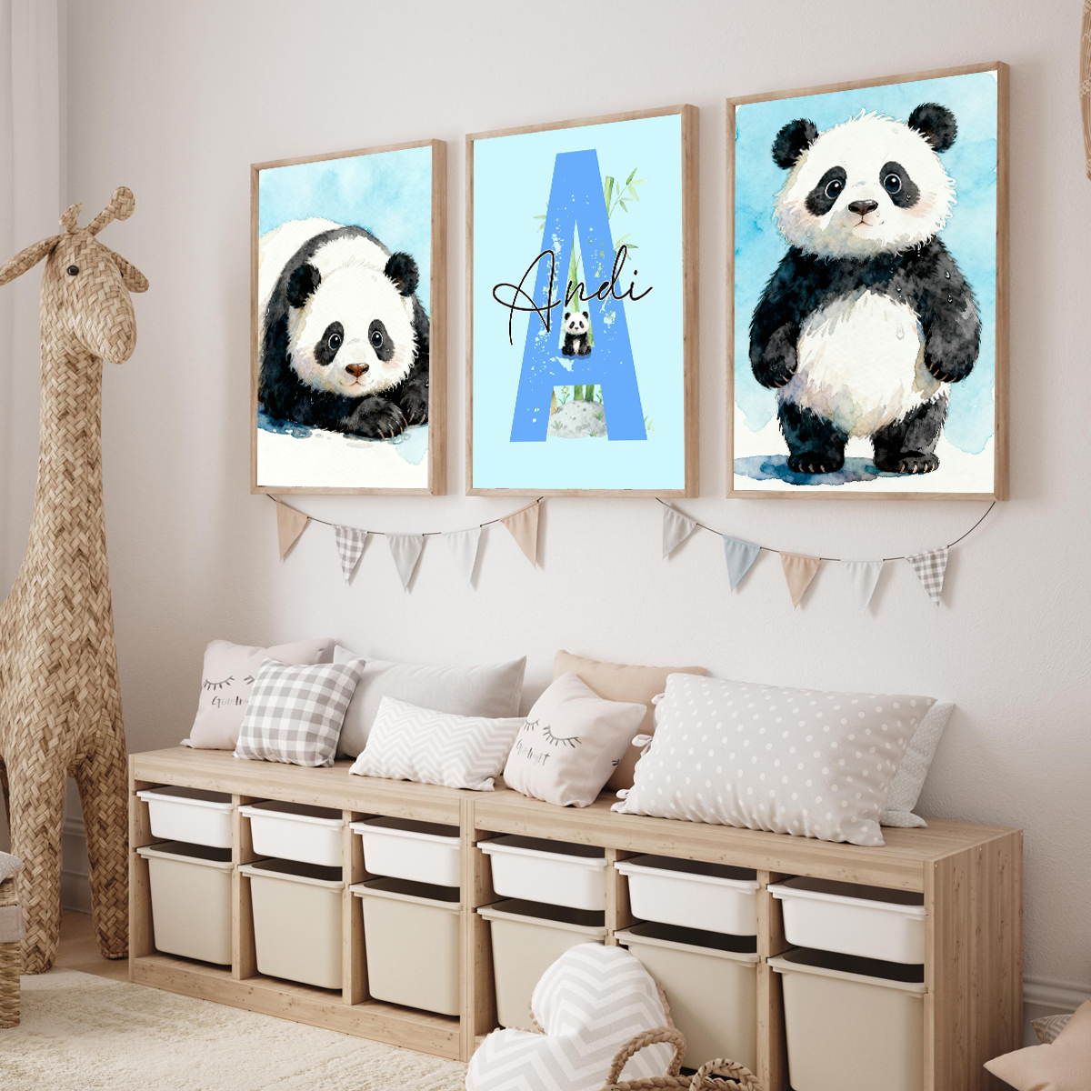 3pcs Personalized Panda Nurser – обзор и цена Baby Nursery Art