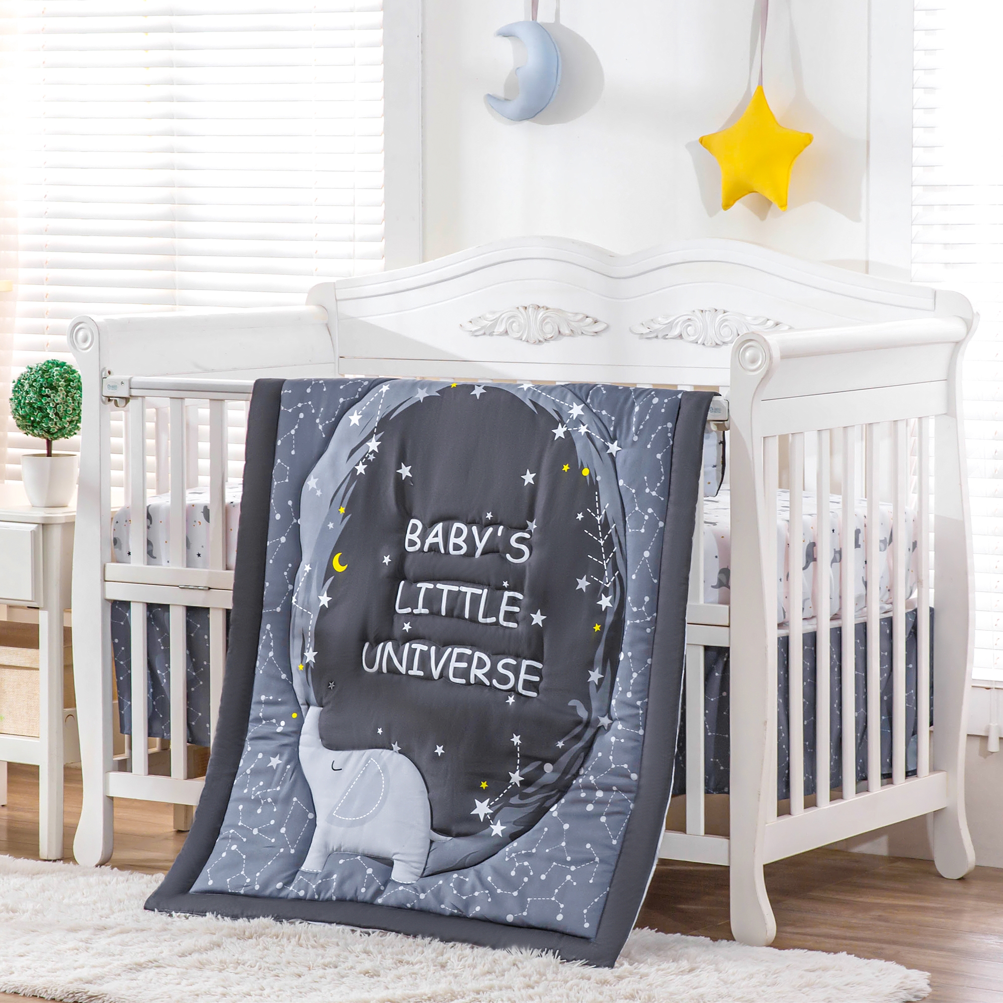 3Pcs Cosmic theme newborn Crib – обзор и цена Baby Nursery Themes Girl