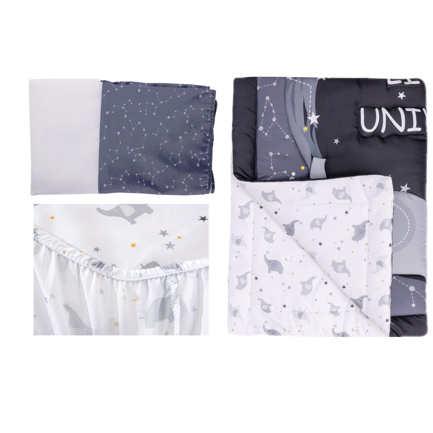 3Pcs Cosmic theme newborn Crib – обзор и цена Baby Nursery Themes Girl