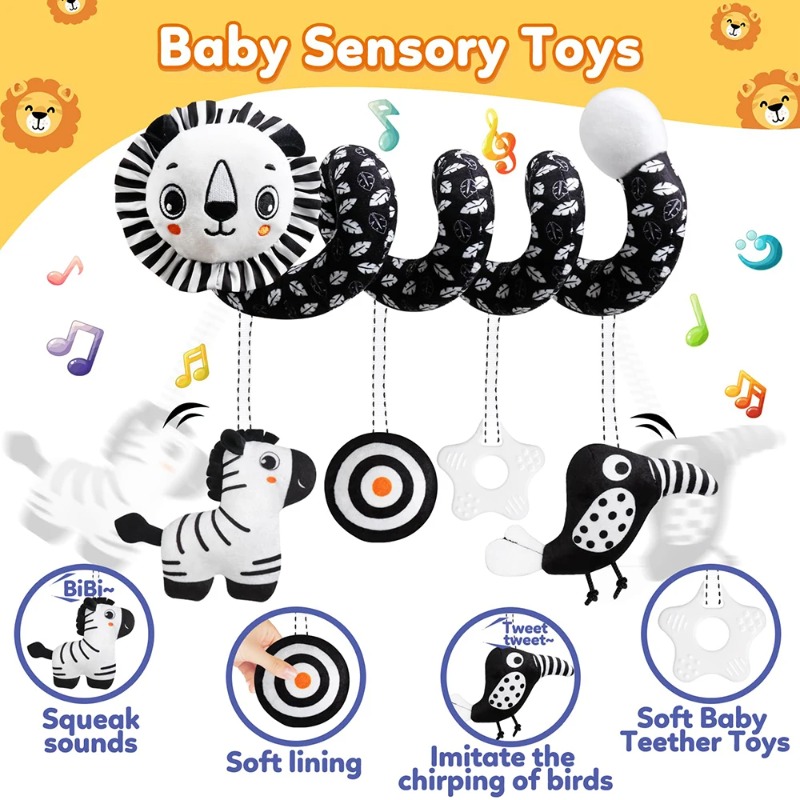 Baby Carseat Toy Black & White – обзор и цена Crib Mobile Musical