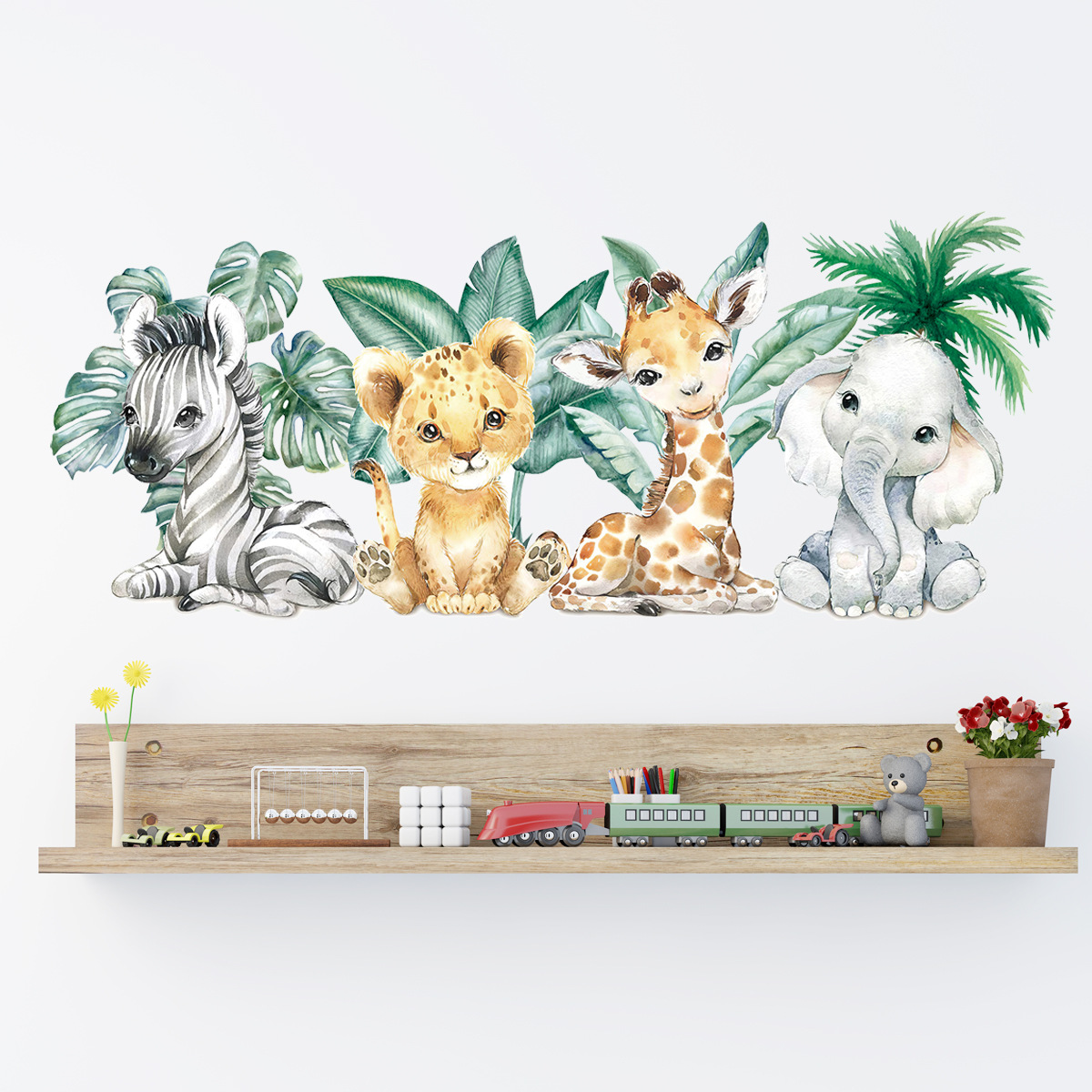 Cartoon Cute Jungle Animals Wa – обзор и цена Baby Nursery Jungle Animals