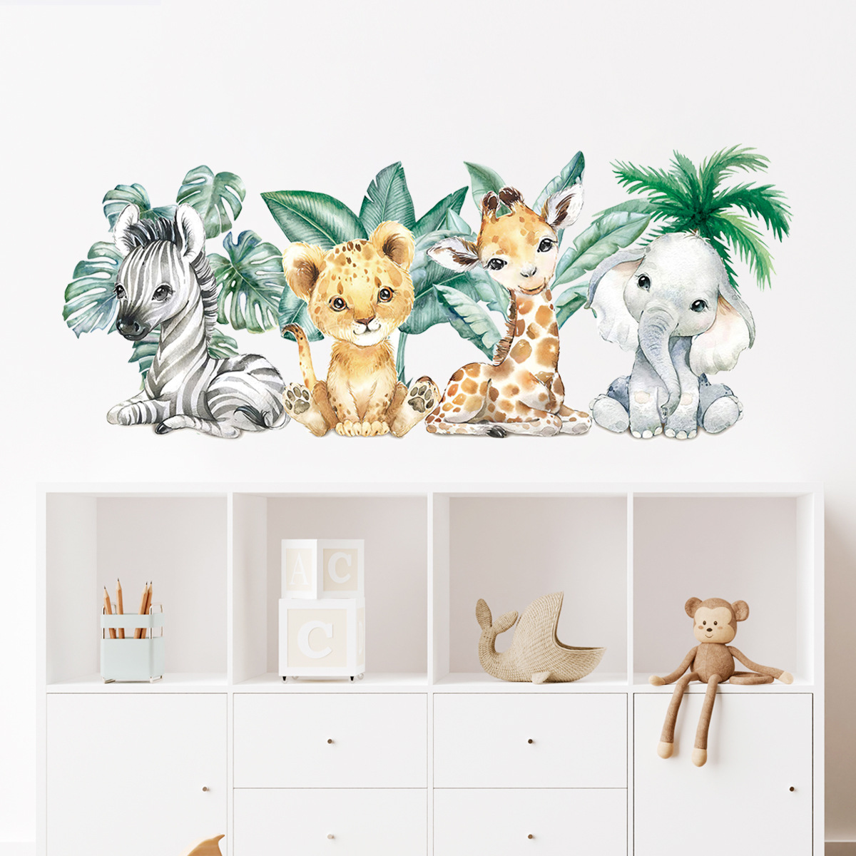 Cartoon Cute Jungle Animals Wa – обзор и цена Baby Nursery Jungle Animals
