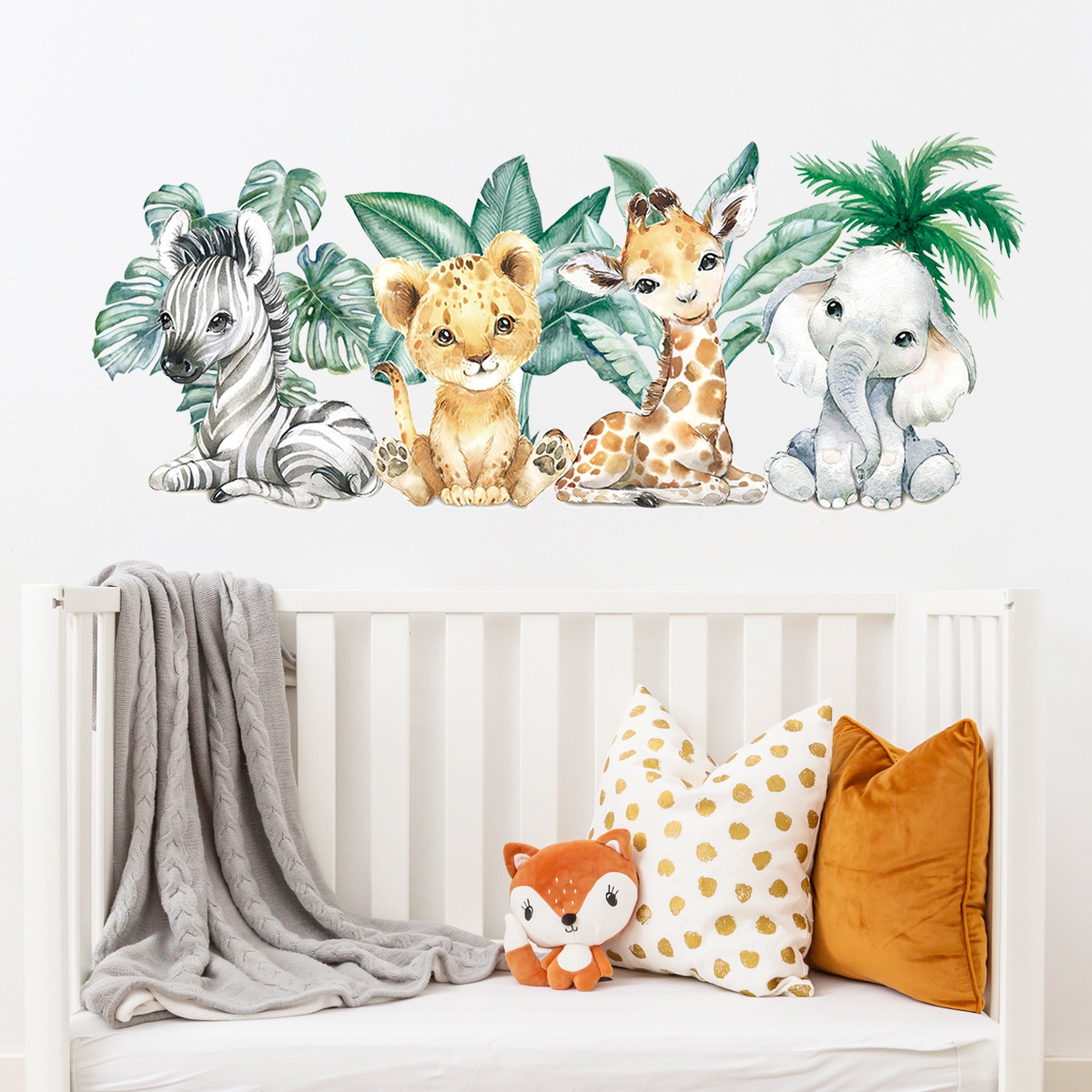 Cartoon Cute Jungle Animals Wa – обзор и цена Baby Nursery Jungle Animals