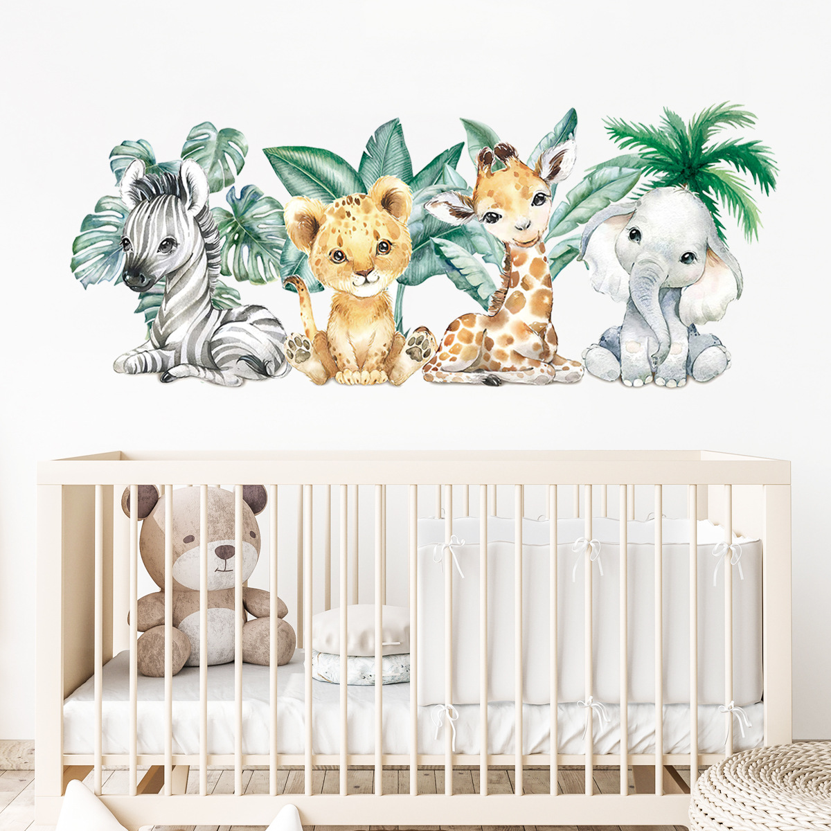 Cartoon Cute Jungle Animals Wa – обзор и цена Baby Nursery Jungle Animals