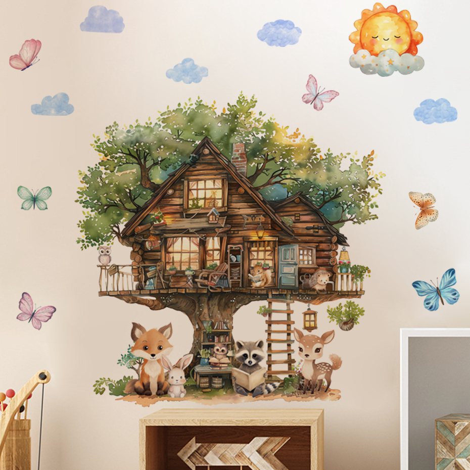 Animals reading in the fairyta – обзор и цена Baby Nursery Tree