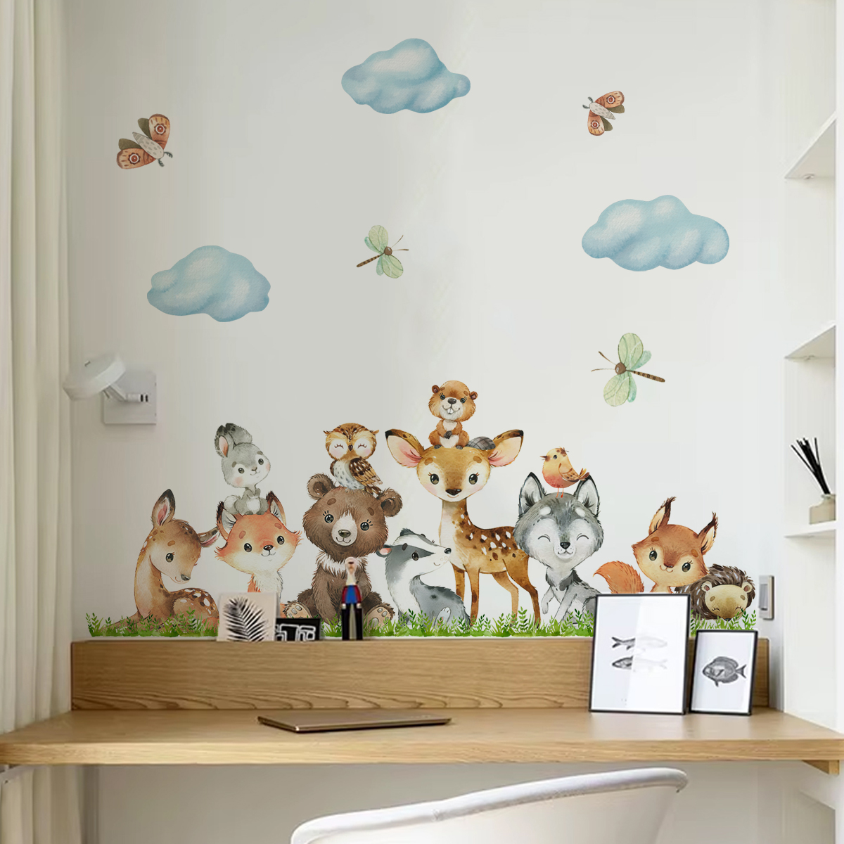 Cartoon Jungle Animals Leaves  – обзор и цена Baby Nursery Jungle Animals