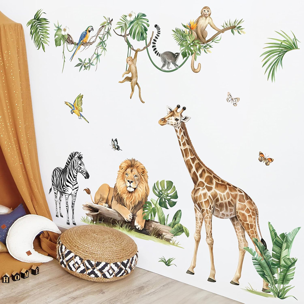 Large Jungle Animal Tropical L – обзор и цена Baby Nursery Jungle Animals