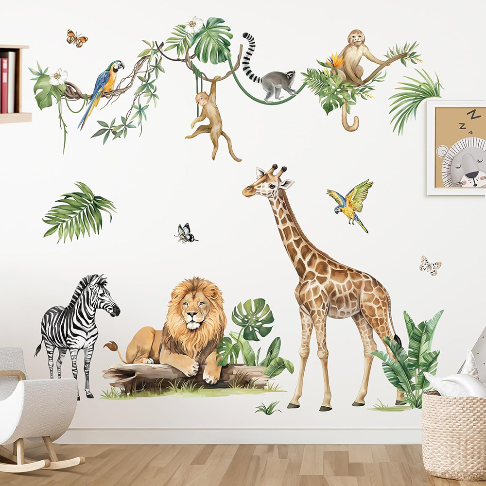 Large Jungle Animal Tropical L – обзор и цена Baby Nursery Jungle Animals