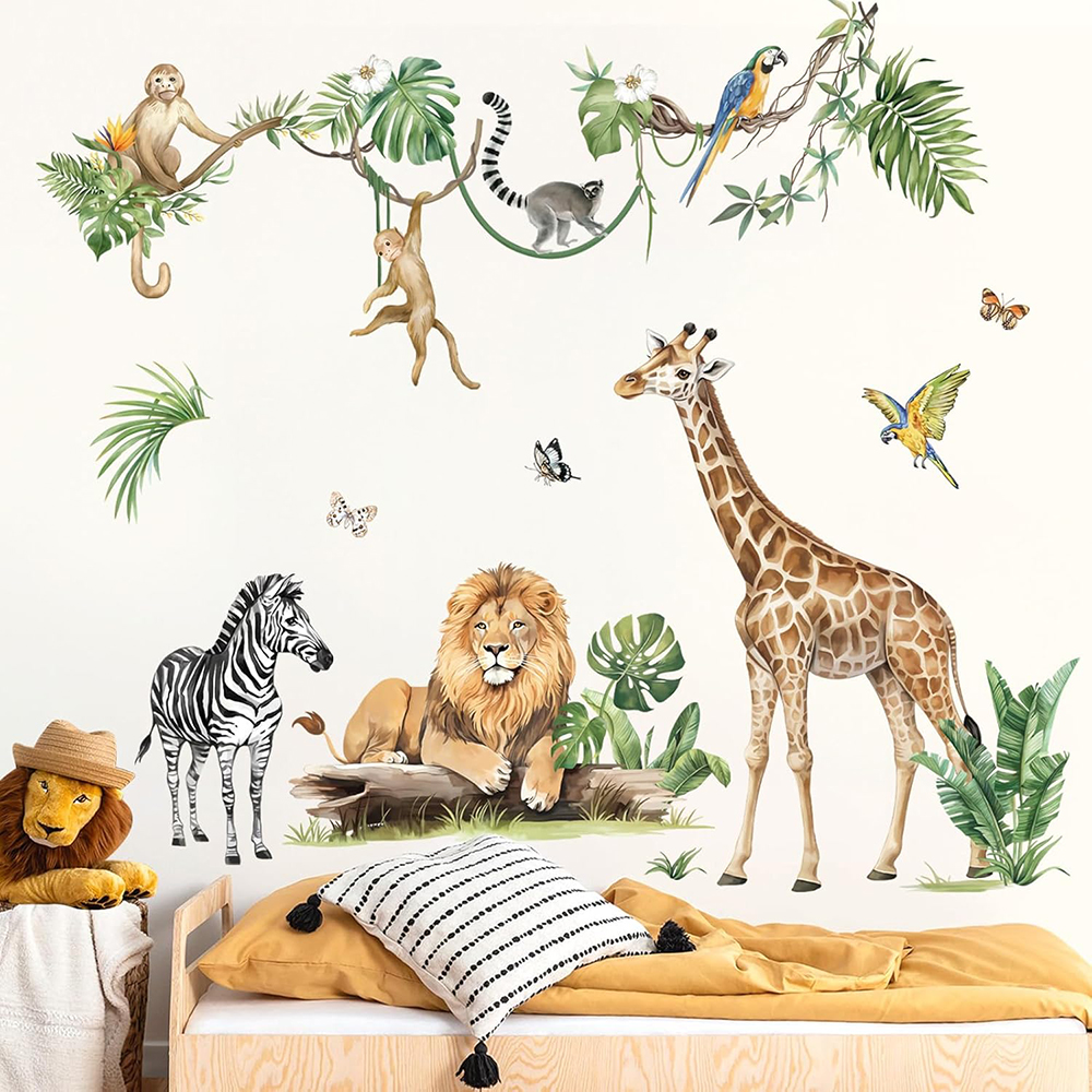 Large Jungle Animal Tropical L – обзор и цена Baby Nursery Jungle Animals