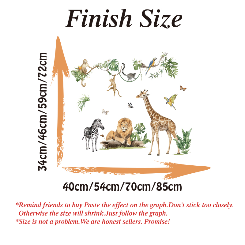 Large Jungle Animal Tropical L – обзор и цена Baby Nursery Jungle Animals