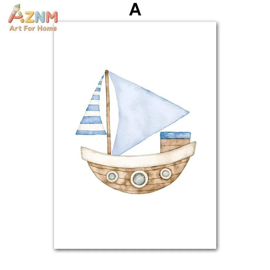 Sailboat Lighthouse Fish Nauti – обзор и цена Baby Nursery Art