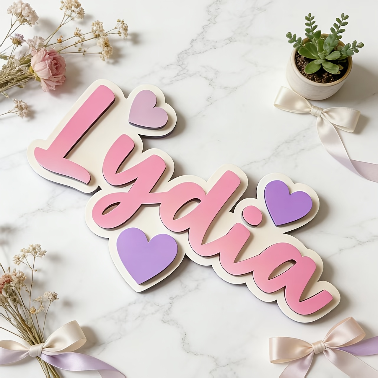 Personalized Gradient Heart Na – обзор и цена Baby Nursery Usa
