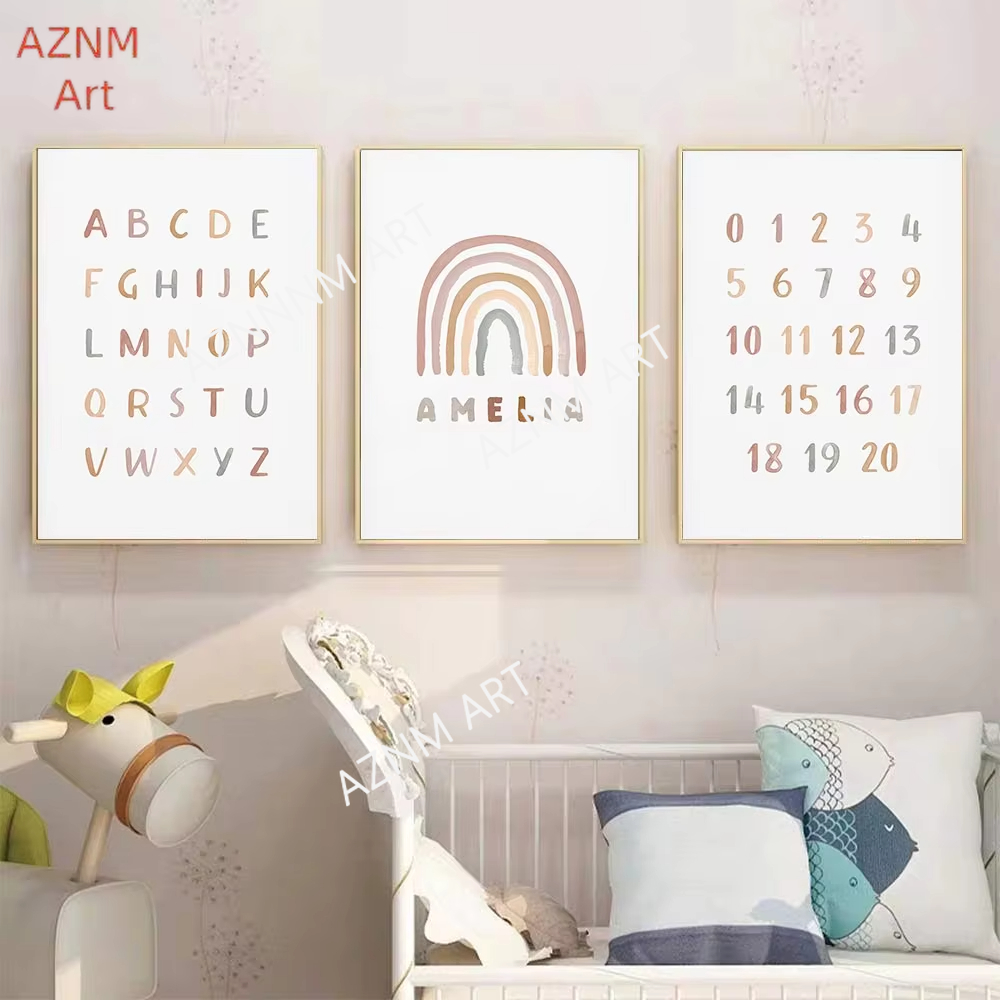 1/3PCS ，Poster Custom ABC 123  – обзор и цена Baby Nursery Art