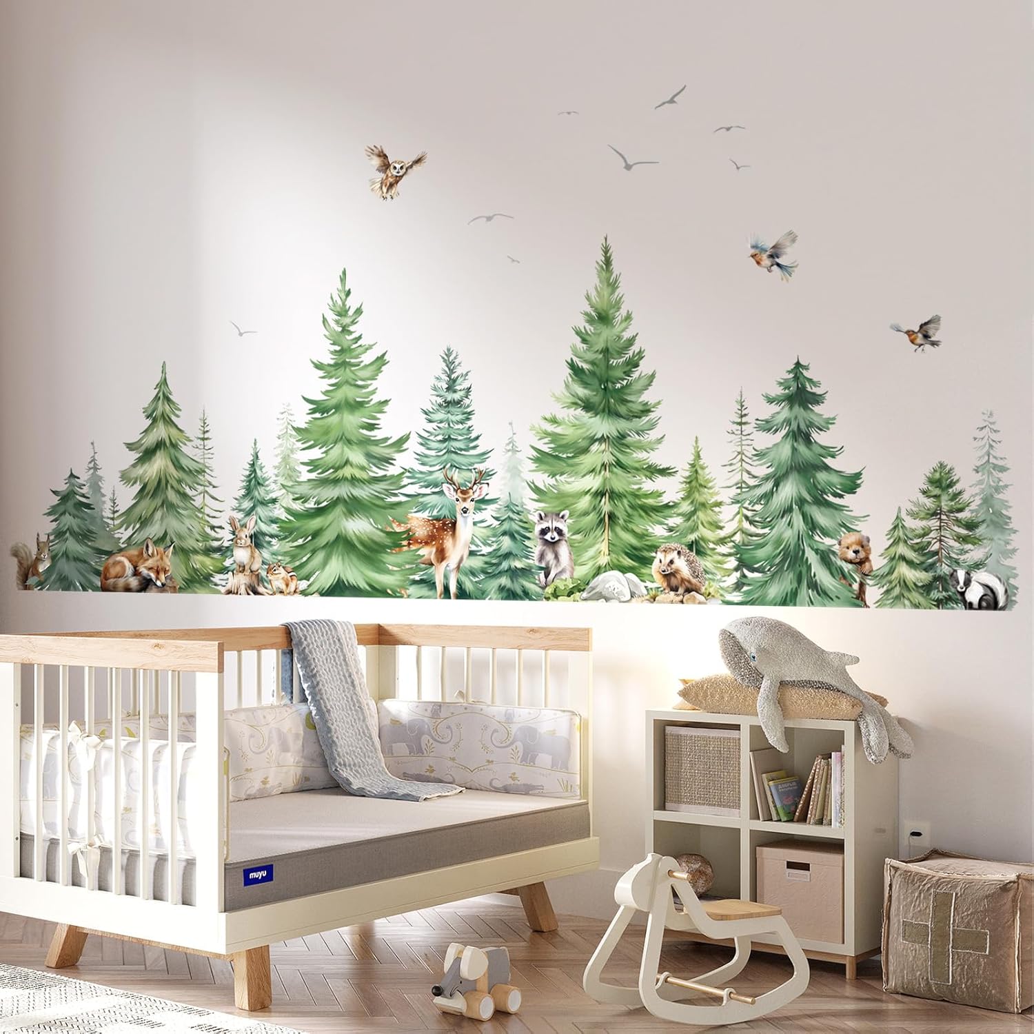 Large Watercolor Pine Tree Ani – обзор и цена Baby Nursery Tree