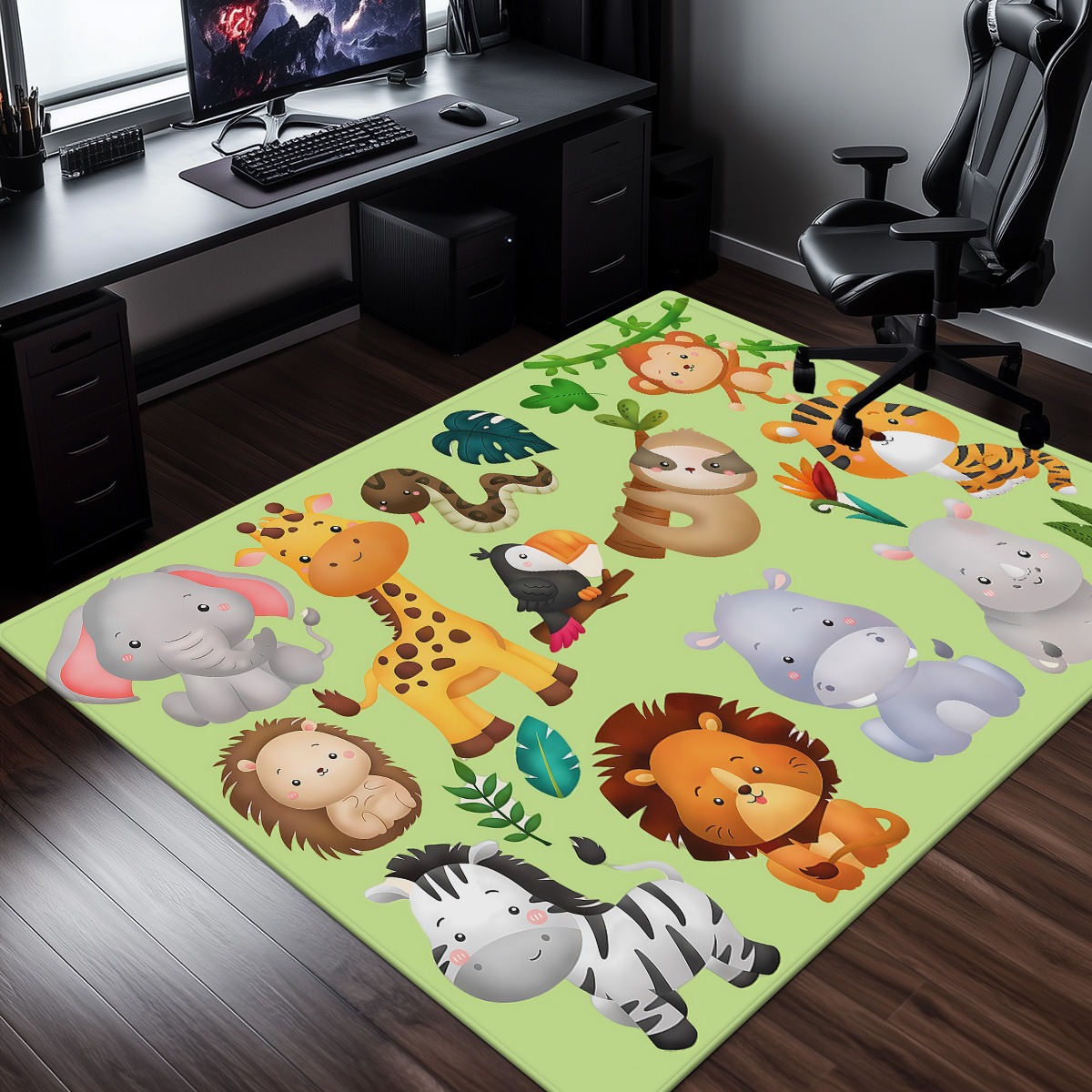 Cute Jungle Animal Print Cryst – обзор и цена Baby Nursery Jungle Animals