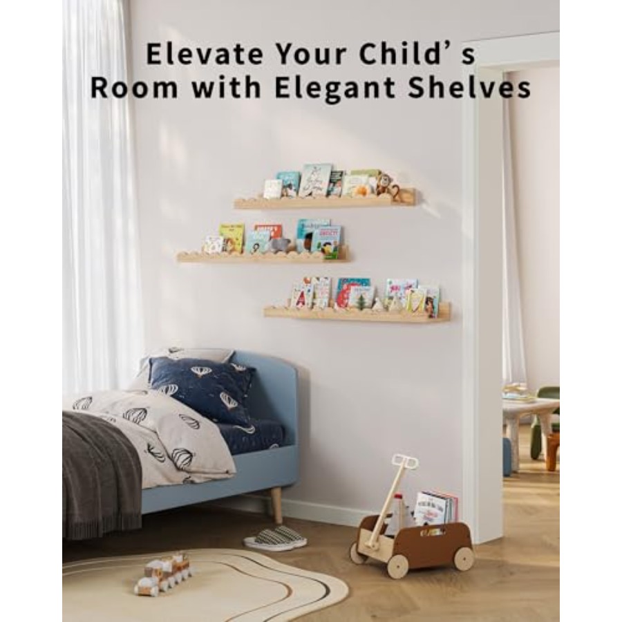 Nursery Book Shelves, Set of 3 – обзор и цена Baby Nursery Shelves