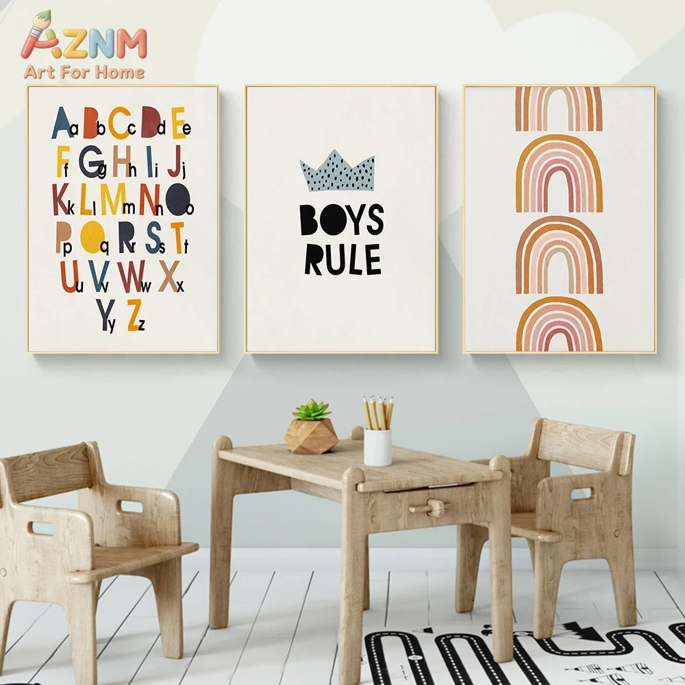 Rainbow Alphabet Poster Educat – обзор и цена Baby Nursery Art