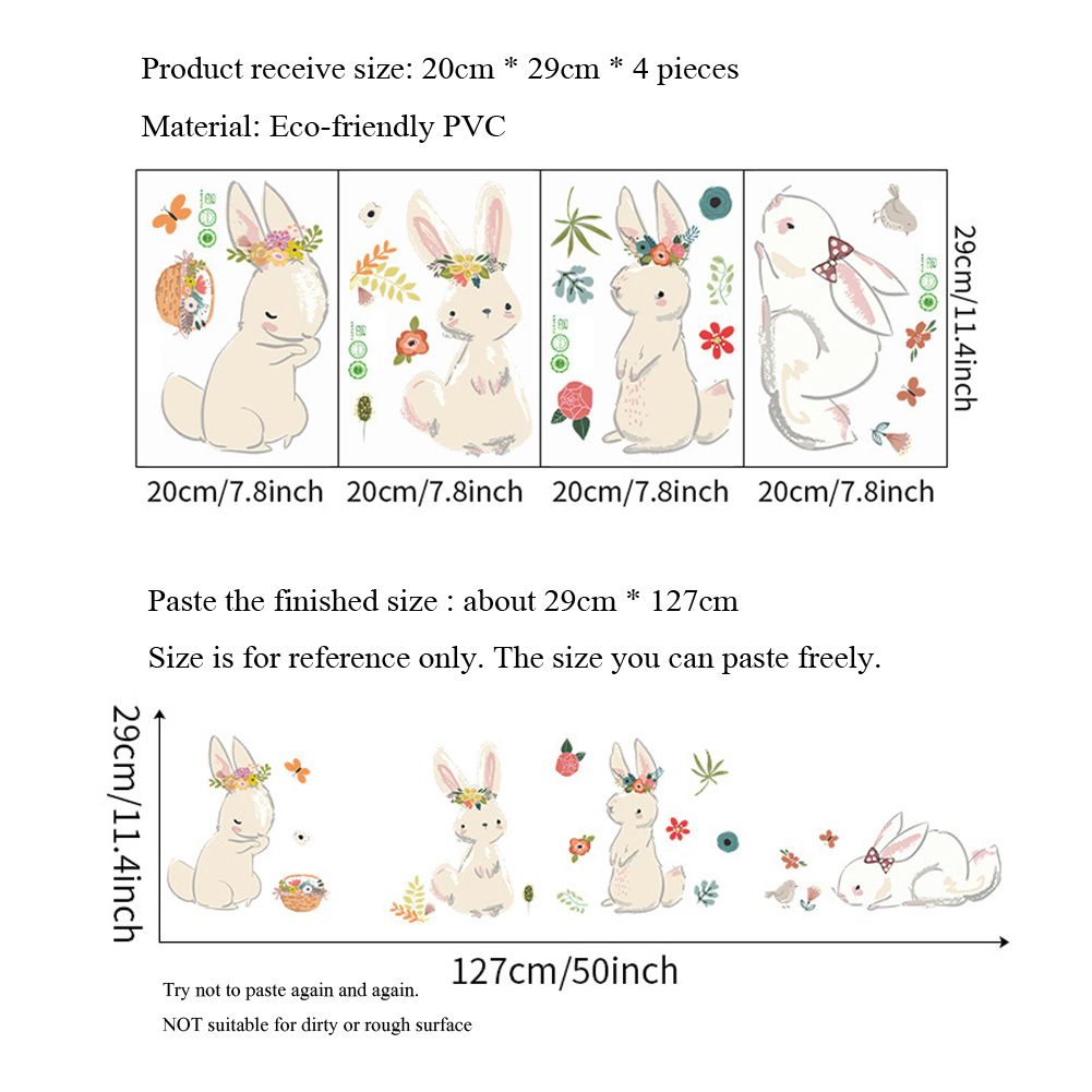 Cartoon Bunny Wall Stickers Ki – обзор и цена Baby Nursery Mural Wallpaper