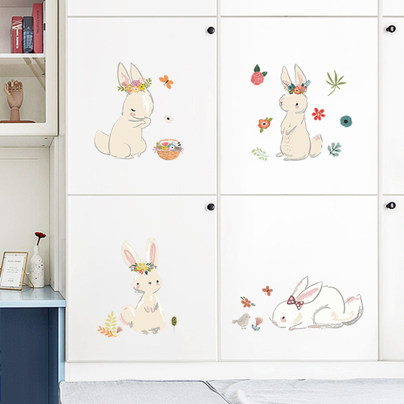 Cartoon Bunny Wall Stickers Ki – обзор и цена Baby Nursery Mural Wallpaper